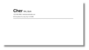 Example of suggested formatting for the top section of a travel resume